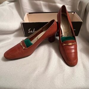 Salvatore Ferragamo Brown Leather Heels